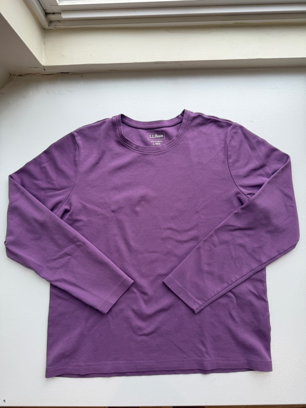 LL Bean 100% Cotton Women’s Long Sleeve Shirt Large Purple